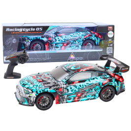 Large Remote Controlled RC Sports Car 1:8 Lights Sounds Graffiti