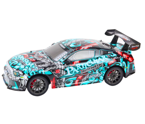 Large Remote Controlled RC Sports Car 1:8 Lights Sounds Graffiti