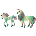 Collectible Figurines Unicorn with Little Green 2 pcs