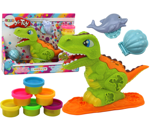 Dinosaur Playdough Set 6 Colors Dolphin Molds Scallop