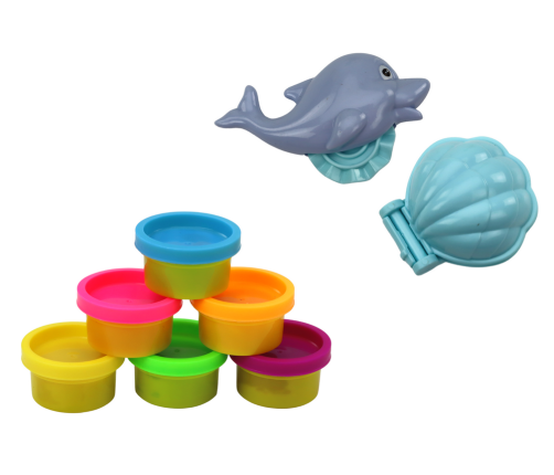 Dinosaur Playdough Set 6 Colors Dolphin Molds Scallop