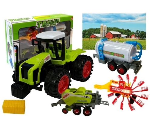 Set of Vehicle Farmer Tractor