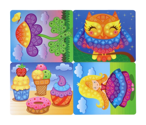 Creative Set Colorful Mosaic Owl Scrapbook