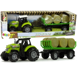 Tractor with Trailer Bale Hay Sound Green