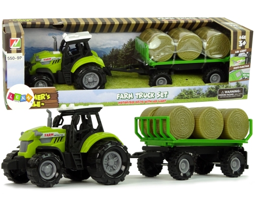 Tractor with Trailer Bale Hay Sound Green