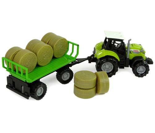 Tractor with Trailer Bale Hay Sound Green