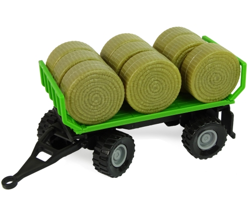 Tractor with Trailer Bale Hay Sound Green