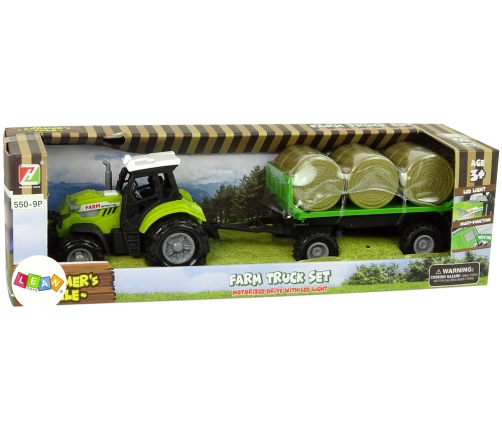 Tractor with Trailer Bale Hay Sound Green