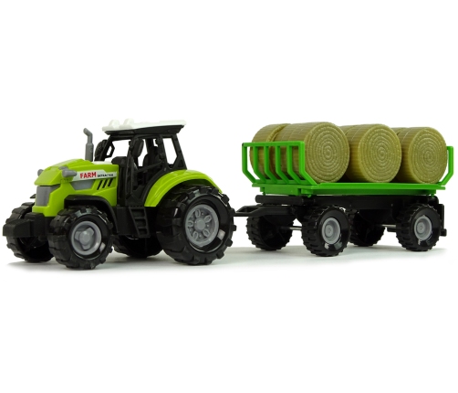 Tractor with Trailer Bale Hay Sound Green