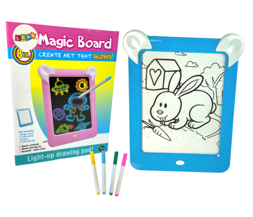 Magic Illuminated Whiteboard Drawing Templates Markers Blue