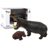 Set of 2 Figurines Hippopotamus with cub