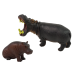 Set of 2 Figurines Hippopotamus with cub