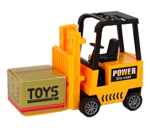 Orange forklift truck