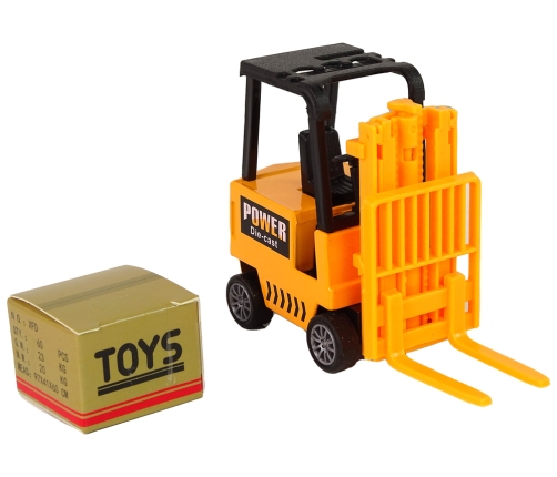 Orange forklift truck