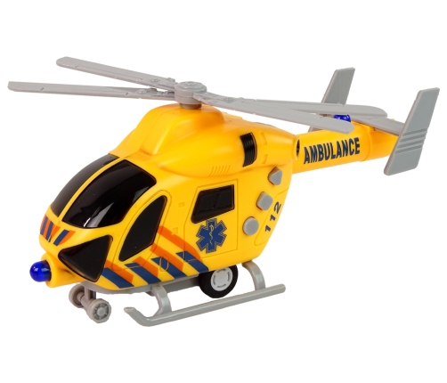 Ambulance Rescue Helicopter Yellow Sound Lights Propellers