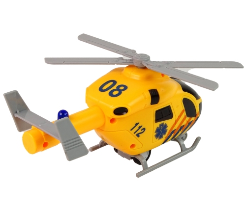 Ambulance Rescue Helicopter Yellow Sound Lights Propellers