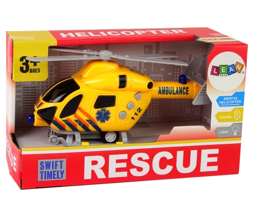 Ambulance Rescue Helicopter Yellow Sound Lights Propellers