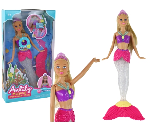 Anlily Mermaid Doll with Light and Sound Effects