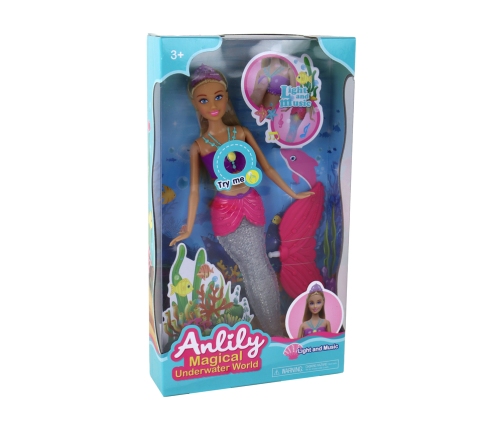 Anlily Mermaid Doll with Light and Sound Effects