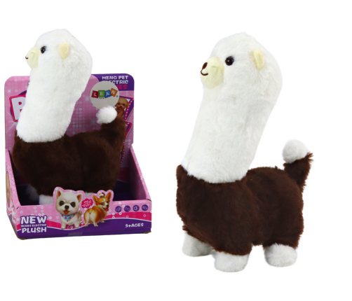 Interactive running game Pet Llama Alpaca Brown 23cm