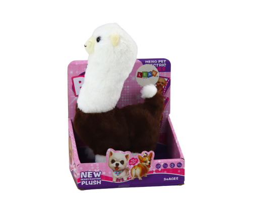 Interactive running game Pet Llama Alpaca Brown 23cm