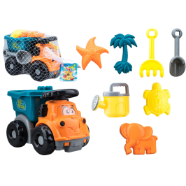 Sand Toy Set Dump Truck Molds Watering Can Orange