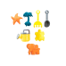 Sand Toy Set Dump Truck Molds Watering Can Orange