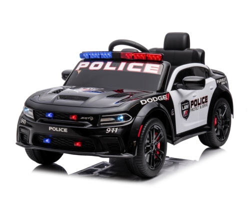 Vienvietīgs elektromobilis Dodge Charger Police Black