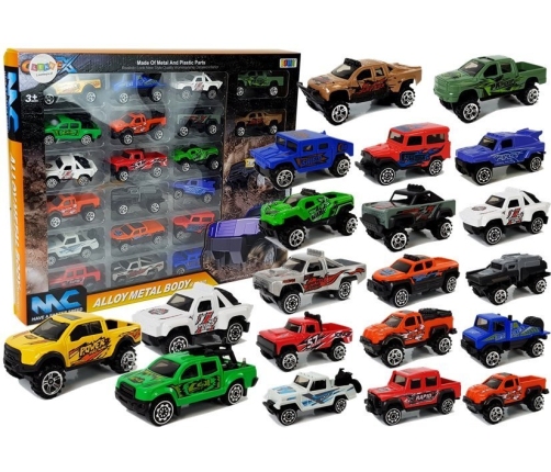 Jeep Off-Road Vehicle Set Various Colors 20 Pieces