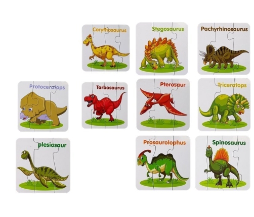 Educational Puzzle English Dinosaurs 10 Connections