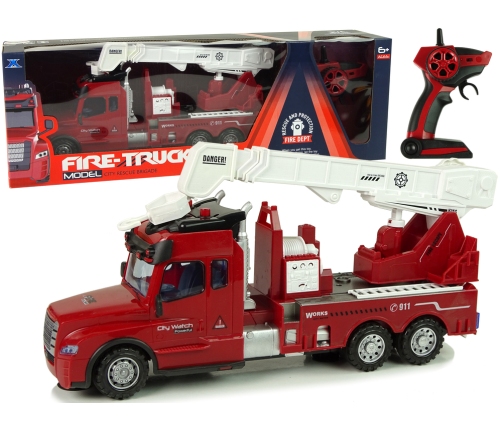 Remote Control Fire Truck Remote Control 2.4G Lights Sounds Red