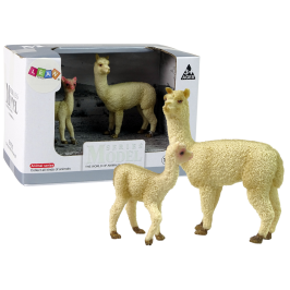 Set of 2 figurines llama with cub