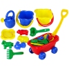 Pulling Trolley with 'Two buckets' Set 10 items Red