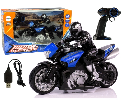 Sports Motorcycle R/C 2.4G 35m Range 1:10 Blue