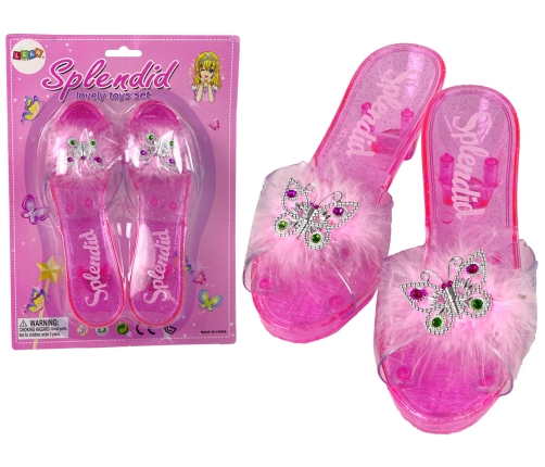 Glitter Pink Princess Slippers with Fleece Perfect for the Ball !