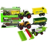 Set of Agricultural Machinery Tractors with Trailers and Harvester