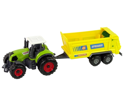 Set of Agricultural Machinery Tractors with Trailers and Harvester