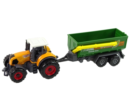 Set of Agricultural Machinery Tractors with Trailers and Harvester