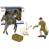 Animal Figurine Set Horse Grey Hare Farmer