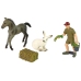 Animal Figurine Set Horse Grey Hare Farmer