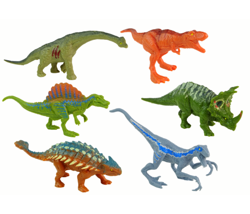 Set of Dinosaur Figures Different Types 6 Pieces