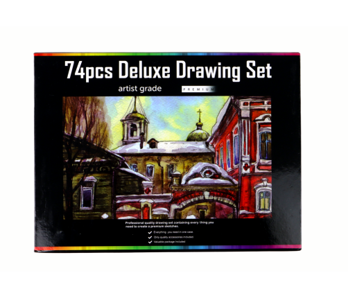 Drawing Set, Crayons in a Box, 74 pcs. XXL