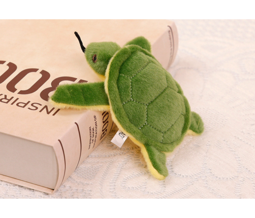 Turtle Plush Mascot Keychain Squeaker Green 15 Cm