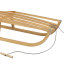 Wooden sled with a backrest and a string of sleds