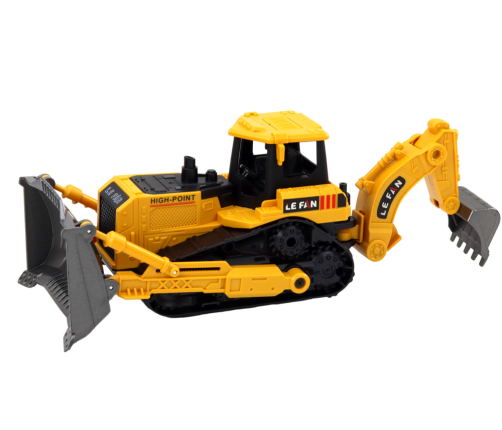 Crawler Excavator Construction Vehicle 2 Buckets Yellow