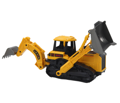 Crawler Excavator Construction Vehicle 2 Buckets Yellow