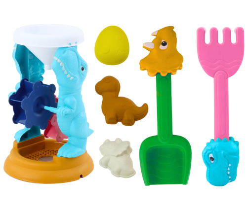 Sand Toy Set, Grinder, Spatula, Rake, Molds, Dinosaurs