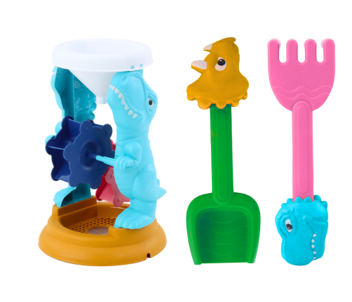 Sand Toy Set, Grinder, Spatula, Rake, Molds, Dinosaurs