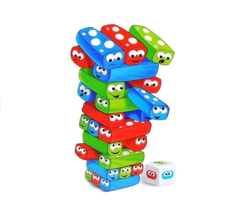 Game Tower With Worms Colorful Bricks