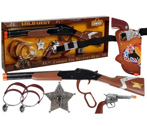 Cowboy Set Lever Action Rifle Colt Revolver Sheriff Badge